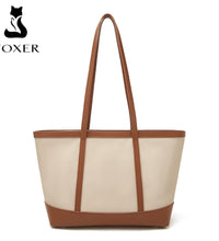 Δερμάτινη Γυναικεία Τσάντα Shopper  Ωμου Foxer 9151041F μπέζ/καφέ