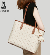 Δερμάτινη Γυναικεία Τσάντα PVC Shopper  Ωμου Foxer 900535F μπέζ/καφέ